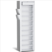 10-Tier Covered Shoe Rack, 17.5 in Wide Vertical Storage Organizer – White