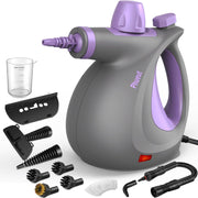 Handheld Pressurized Steam Cleaner with 12-Piece Accessory Set – Purple