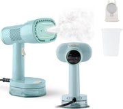 Handheld Clothes Steamer 1260W with Fabric Suction and Rotating Ceramic Head – Blue