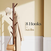 Solid Wood Coat Rack with 8 Hooks and Adjustable Height – product detail 5