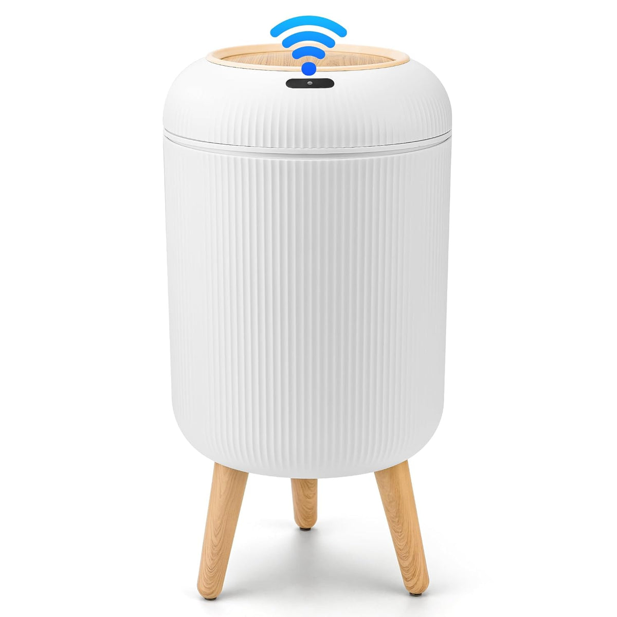 Compact Motion Sensor Bathroom Trash Can, 10 L with Automatic Lid – White