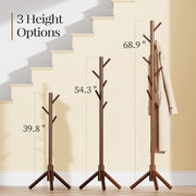 Solid Wood Coat Rack with 8 Hooks and Adjustable Height – product detail 6