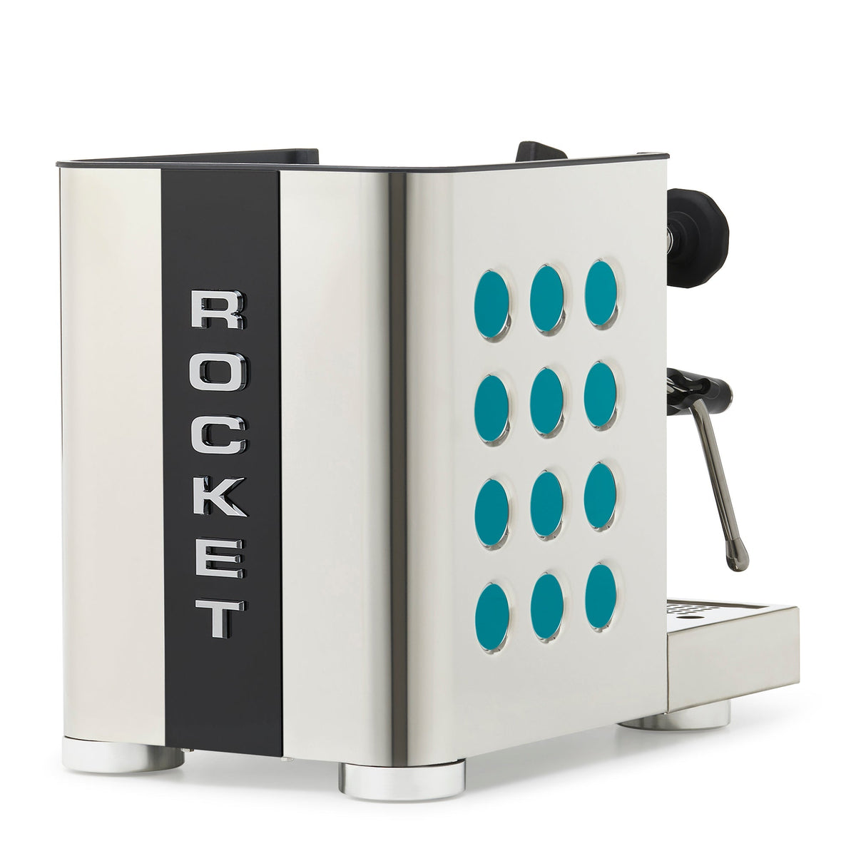 Rocket Espresso Appartamento TCA Heat-Exchange Espresso Machine in Stainless Steel with Black Stripe