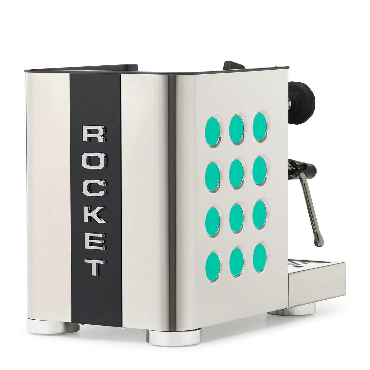 Rocket Espresso Appartamento TCA Heat-Exchange Espresso Machine in Stainless Steel with Black Stripe