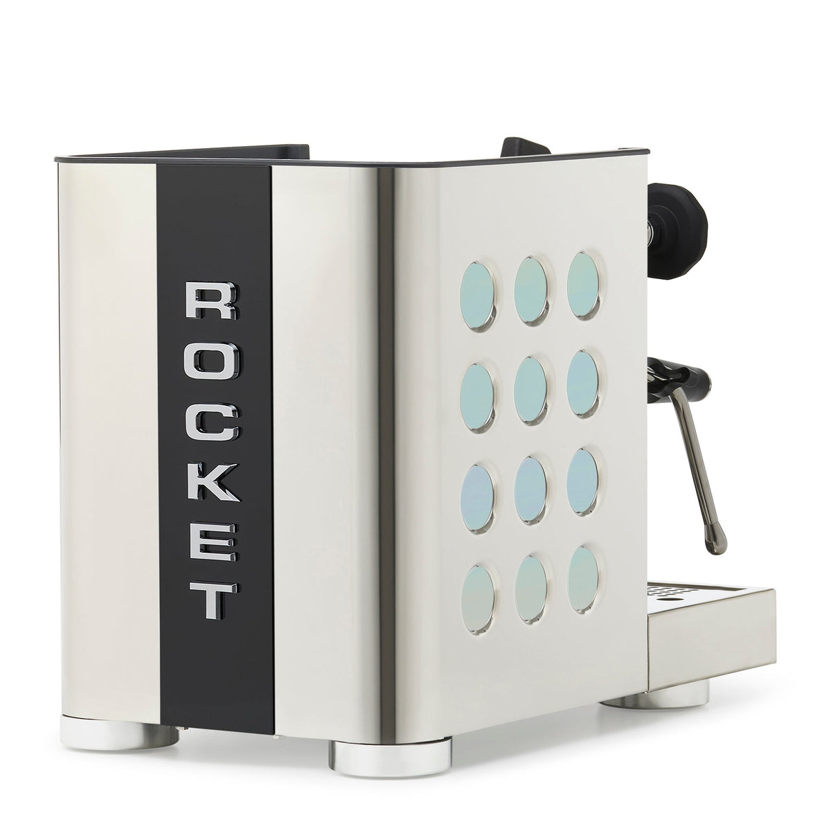 Rocket Espresso Appartamento TCA Heat-Exchange Espresso Machine in Stainless Steel with Black Stripe