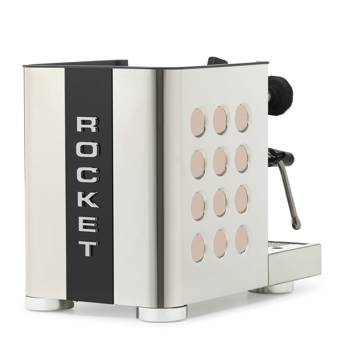 Rocket Espresso Appartamento TCA Heat-Exchange Espresso Machine in Stainless Steel with Black Stripe