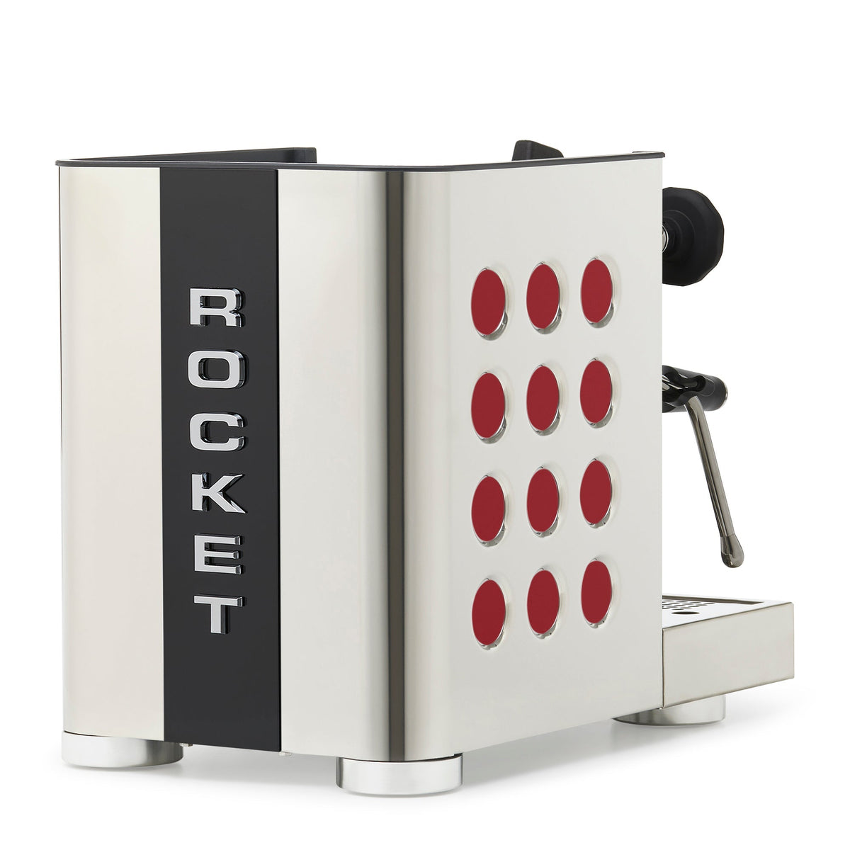 Rocket Espresso Appartamento TCA Heat-Exchange Espresso Machine in Stainless Steel with Black Stripe