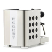 Rocket Espresso Appartamento TCA Heat-Exchange Espresso Machine in Stainless Steel with White Stripe