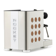 Rocket Espresso Appartamento TCA Heat-Exchange Espresso Machine in Stainless Steel with White Stripe