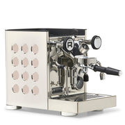 Rocket Espresso Appartamento TCA Heat-Exchange Espresso Machine in Stainless Steel with White Stripe