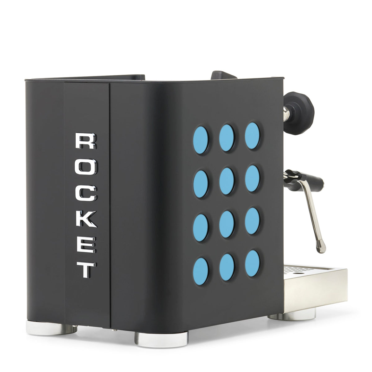 Rocket Espresso Appartamento TCA Heat-Exchange Espresso Machine in Black with Black Stripe