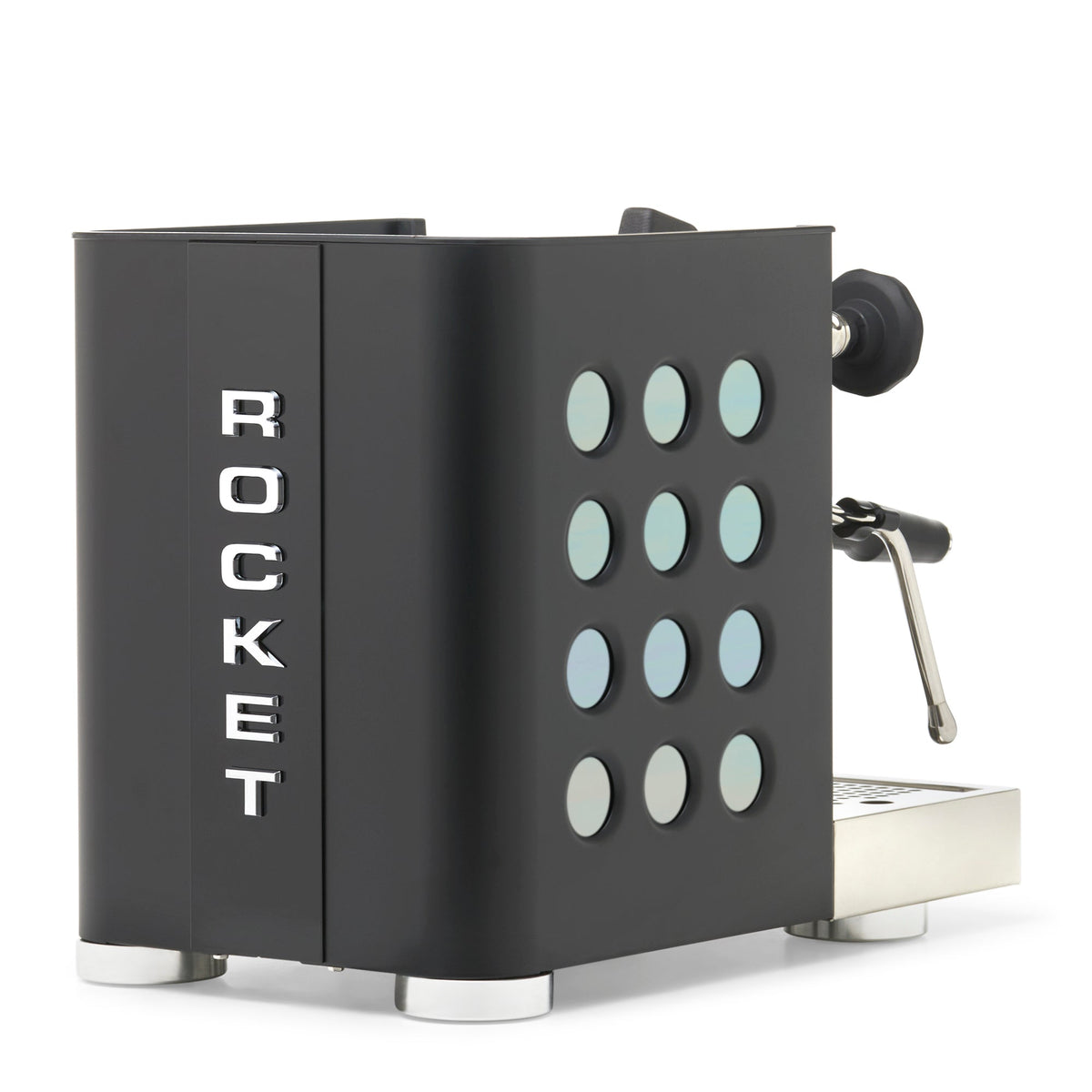 Rocket Espresso Appartamento TCA Heat-Exchange Espresso Machine in Black with Black Stripe