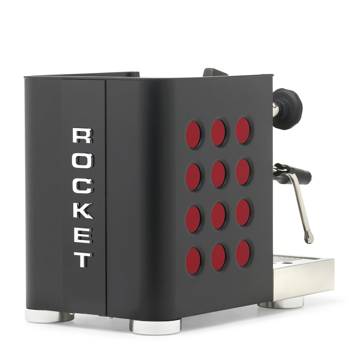 Rocket Espresso Appartamento TCA Heat-Exchange Espresso Machine in Black with Black Stripe