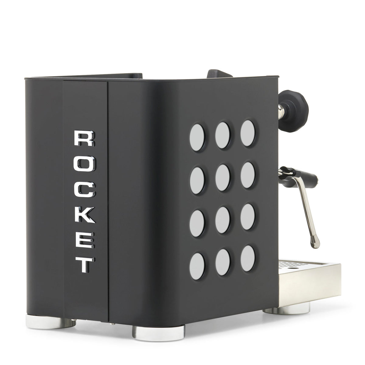 Rocket Espresso Appartamento TCA Heat-Exchange Espresso Machine in Black with Black Stripe
