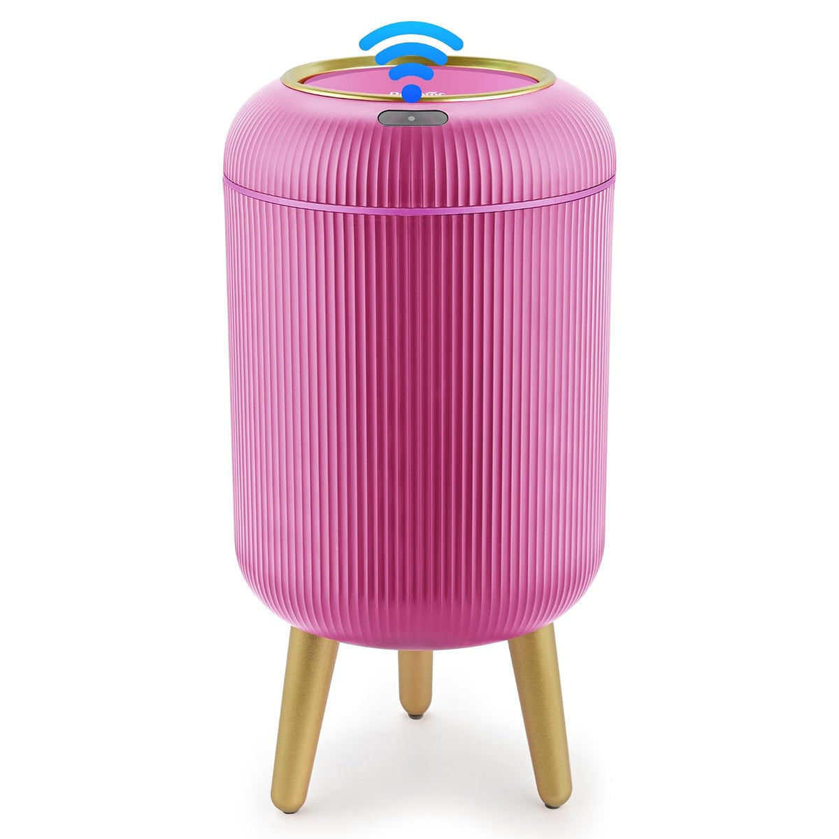 Compact Motion Sensor Bathroom Trash Can, 10 L with Automatic Lid – Pink