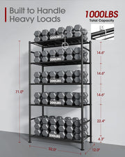 5-Tier Metal Storage Shelving Unit, 33 x 12.6 x 72 in with Leveling Feet – product detail 6