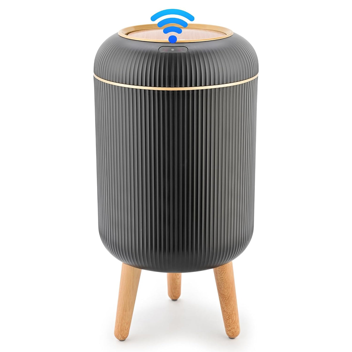 Compact Motion Sensor Bathroom Trash Can, 10 L with Automatic Lid – Black