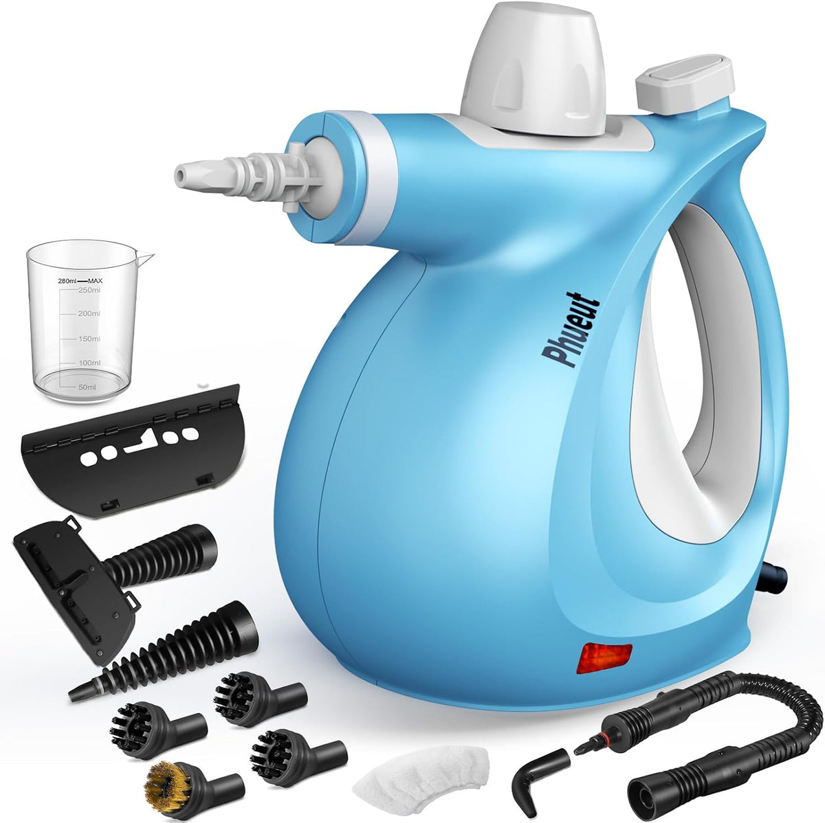 Handheld Pressurized Steam Cleaner with 12-Piece Accessory Set – Blue