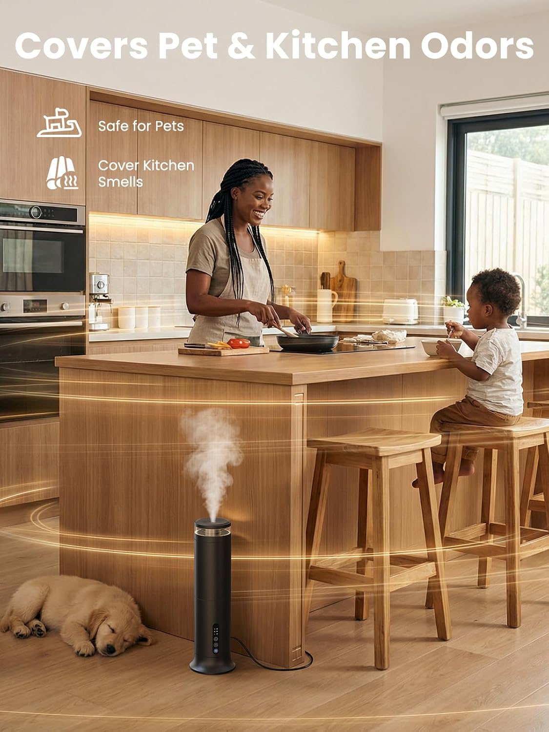 Waterless Tower Scent Diffuser with Remote and 5 Scent Oils – product detail 4