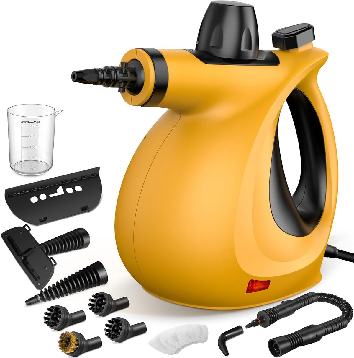 Handheld Pressurized Steam Cleaner with 12-Piece Accessory Set – Orange