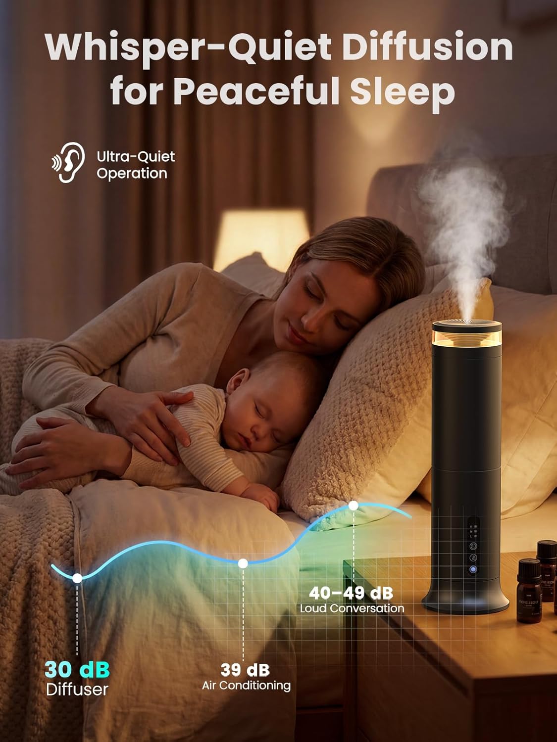 Waterless Tower Scent Diffuser with Remote and 5 Scent Oils – product detail 6