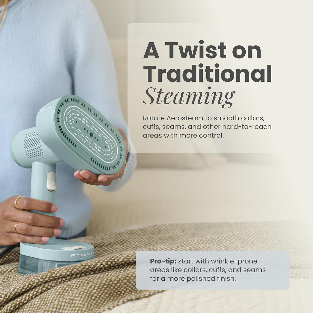 Handheld Clothes Steamer 1260W with Fabric Suction and Rotating Ceramic Head – product detail 5