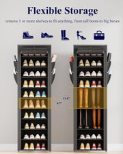 10-Tier Covered Shoe Rack, 17.5 in Wide Vertical Storage Organizer – product detail 6