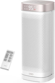 Ceramic Tower Space Heater 1500W, 16 in with Digital Thermostat and Oscillation – White