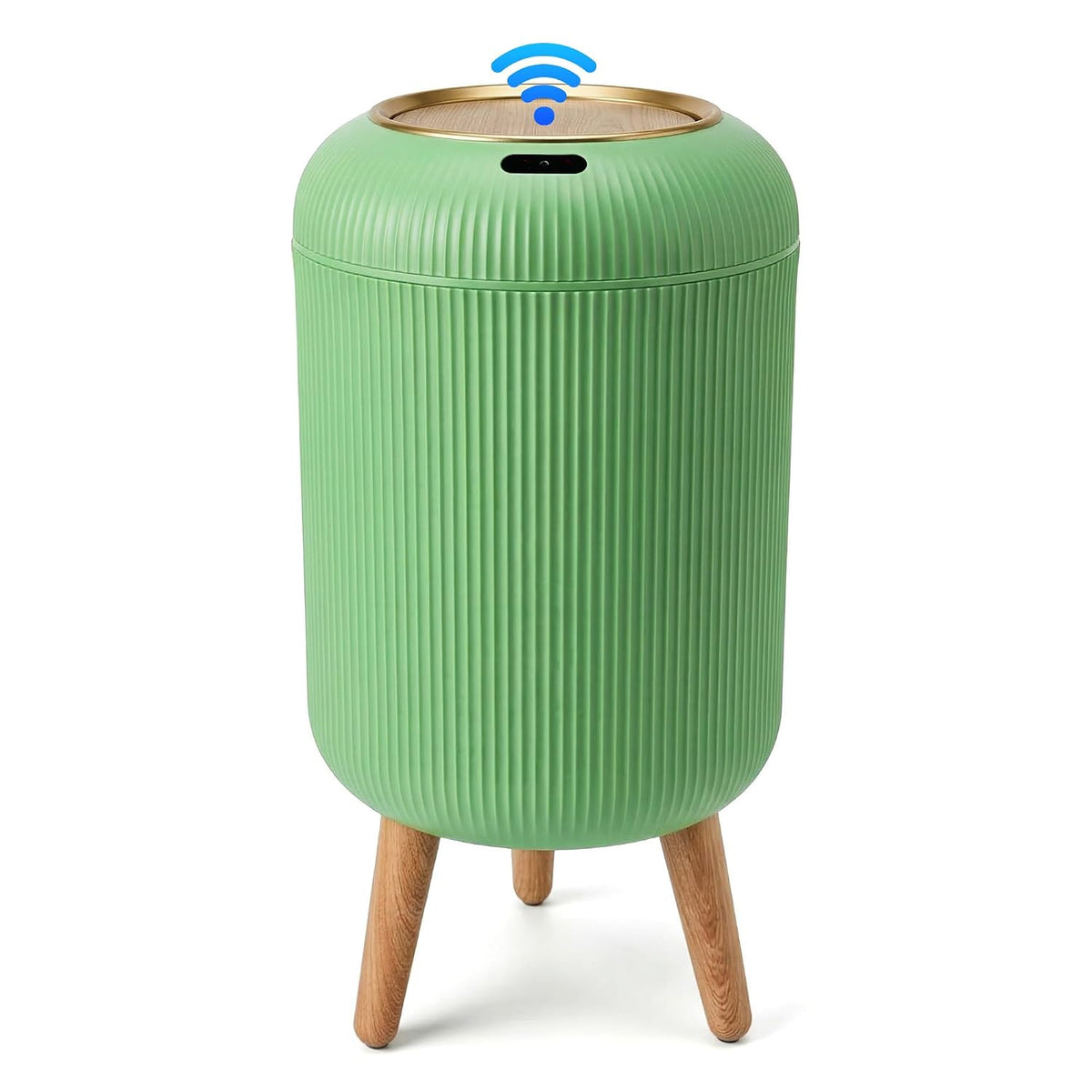 Compact Motion Sensor Bathroom Trash Can, 10 L with Automatic Lid – Green