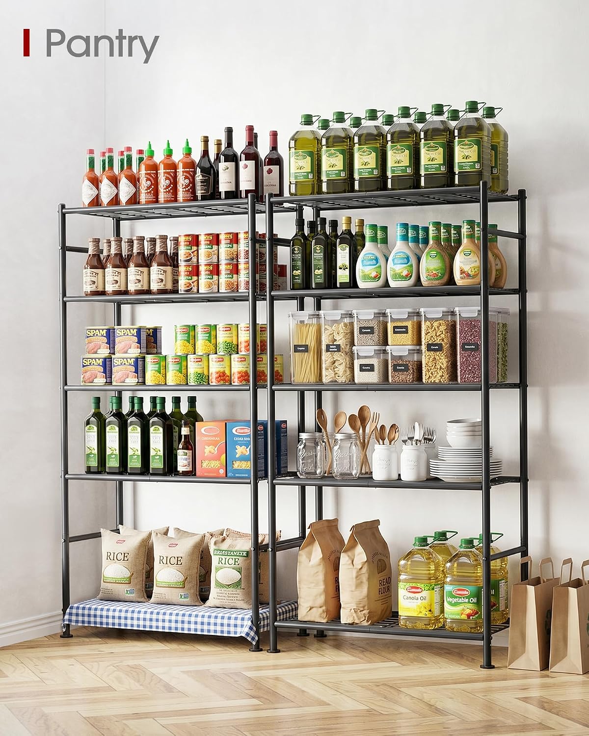 5-Tier Metal Storage Shelving Unit, 33 x 12.6 x 72 in with Leveling Feet – product detail 5