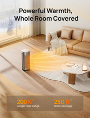 Ceramic Tower Space Heater 1500W, 16 in with Digital Thermostat and Oscillation – product detail 5