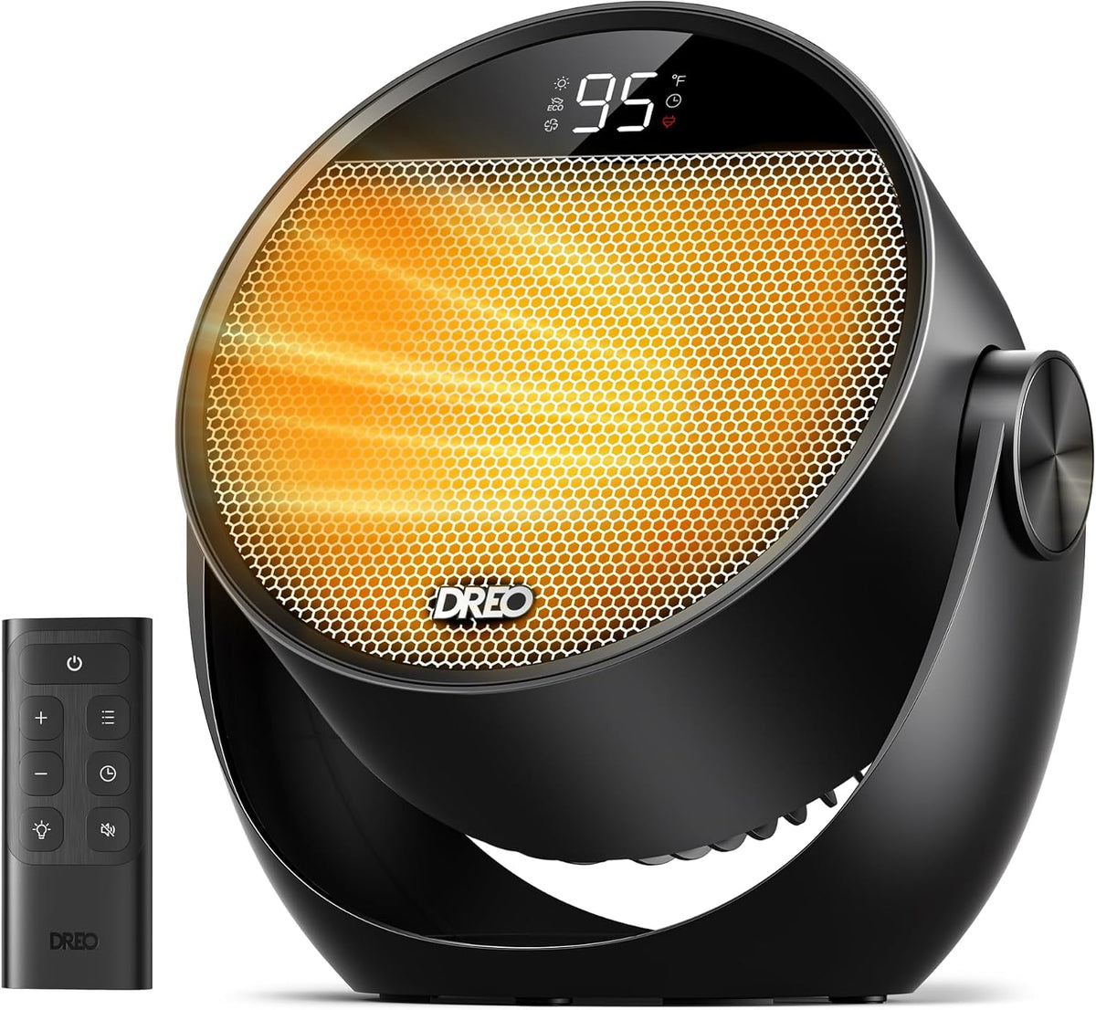 Portable Ceramic Space Heater 1500W with 60-Degree Tilt and Digital Thermostat – Black