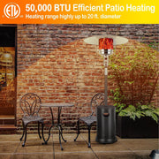 Outdoor Propane Patio Heater 50000 BTU with Wheels and Push-Button Ignition – product detail 6