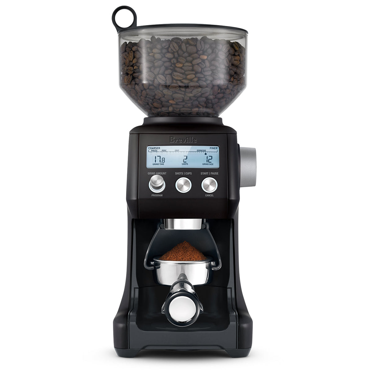 Breville Smart Grinder Pro Conical Burr Coffee Grinder with 50–54mm and 58mm Portafilter Cradles