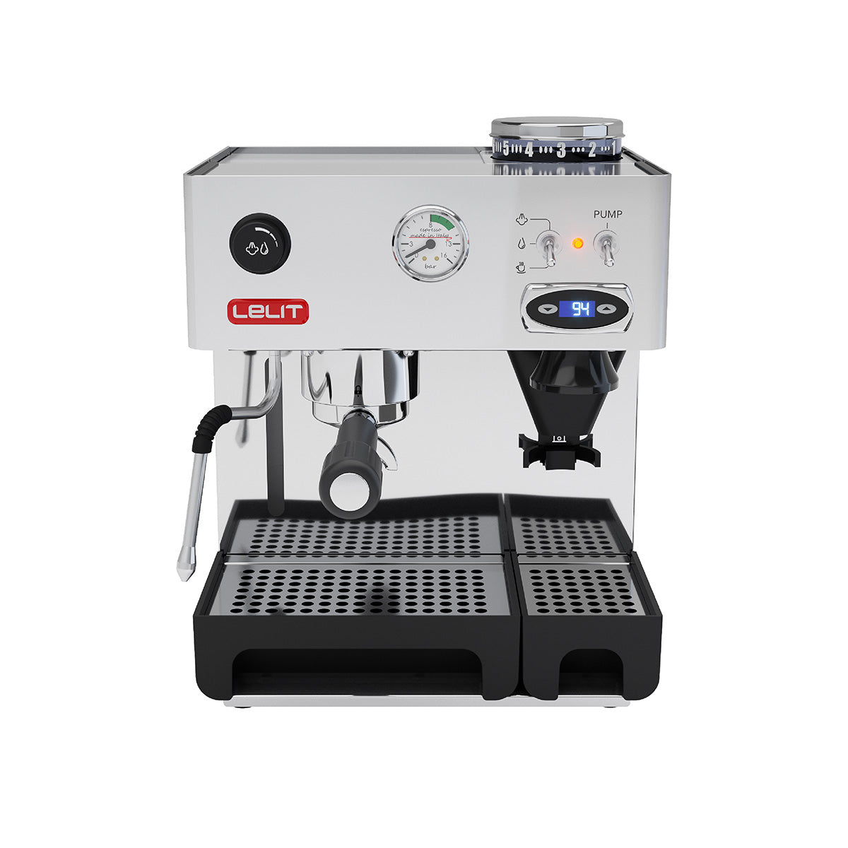 Lelit Anita Single-Boiler PID Espresso Machine with Built-In 38mm Conical Burr Grinder