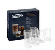 De’Longhi Hot and Cold Collection Handmade Double-Wall Coffee Glasses – 6-Piece Set