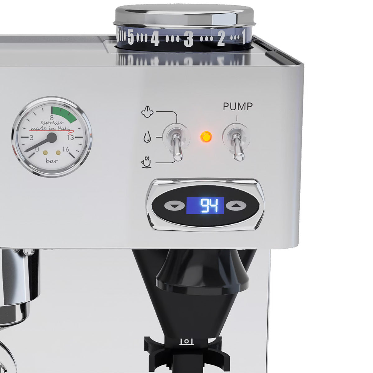 Lelit Anita Single-Boiler PID Espresso Machine with Built-In 38mm Conical Burr Grinder