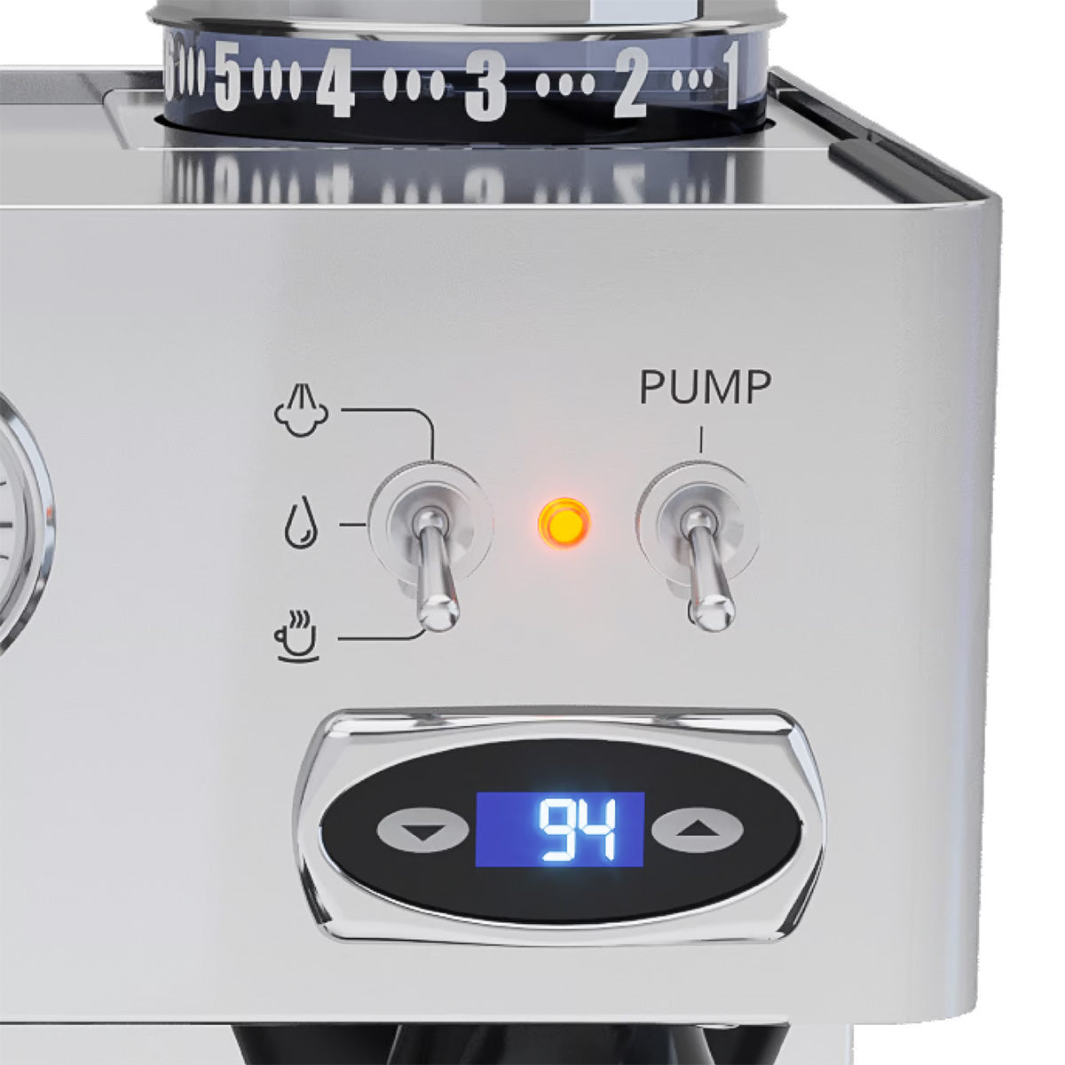 Lelit Anita Single-Boiler PID Espresso Machine with Built-In 38mm Conical Burr Grinder