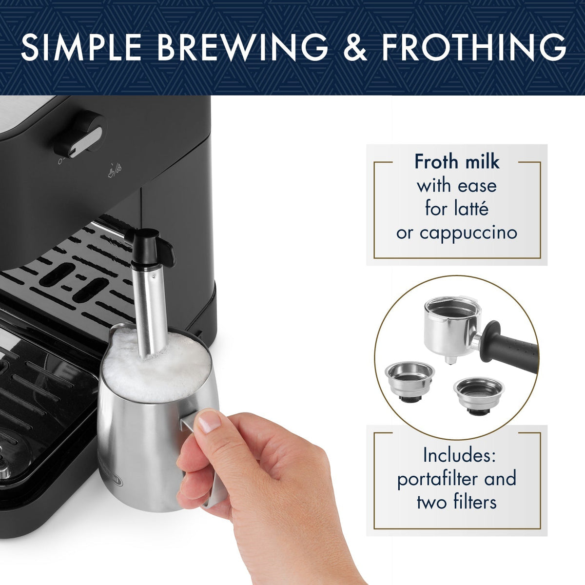 De’Longhi Stilosa Manual Espresso Machine with 15-Bar Pump