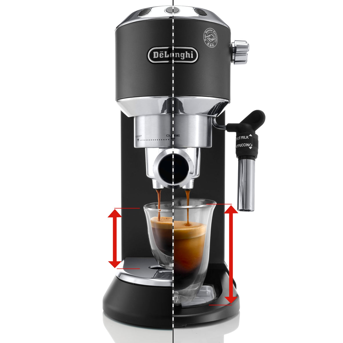 De’Longhi Dedica Deluxe Manual Espresso Machine with 15-Bar Pump in Black – EC685BK