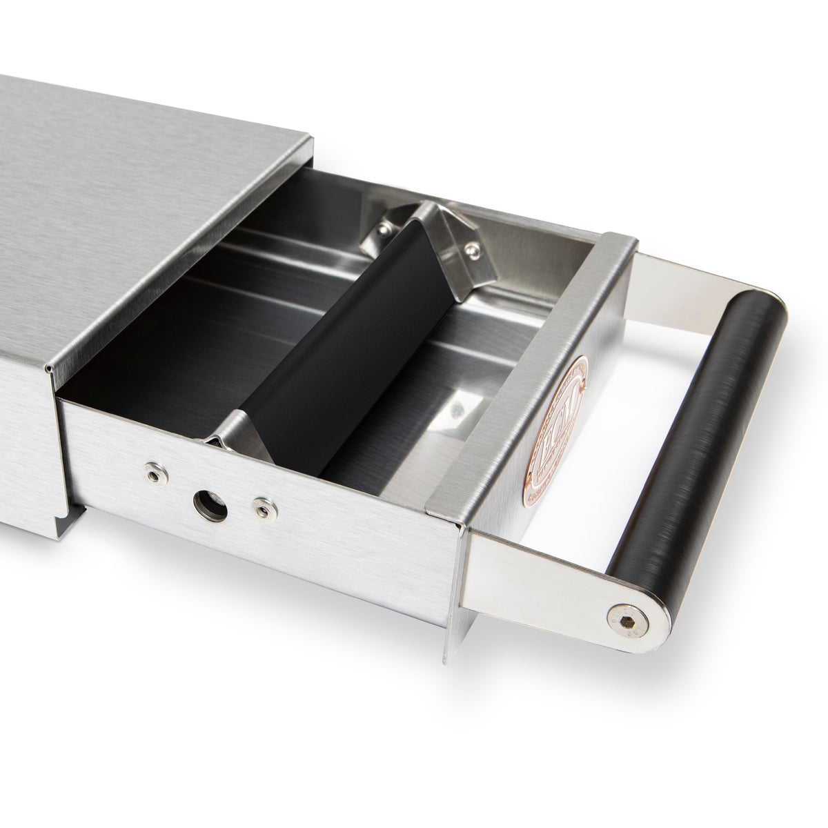ECM Heritage Line Satin Steel Knock Box Drawer with Sound-Absorbing Bar