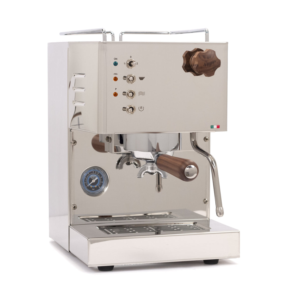 Quick Mill Pippa Single-Boiler Semi-Automatic Espresso Machine in Polished Stainless Steel