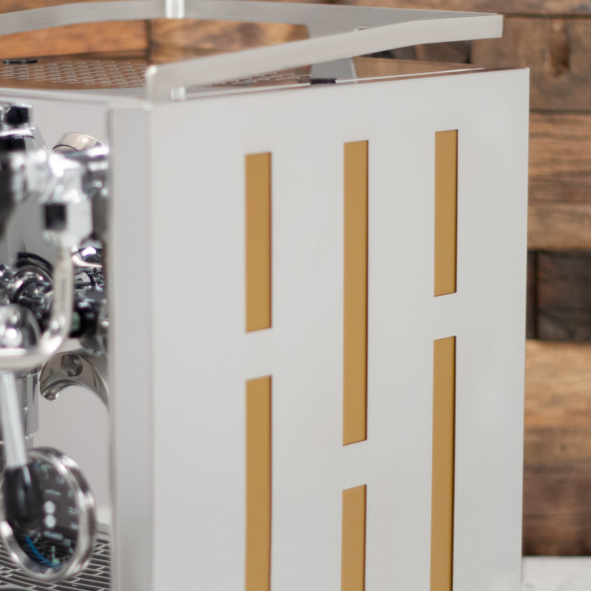 Quick Mill Pathfinder Heat-Exchange Espresso Machine with Gold Panels