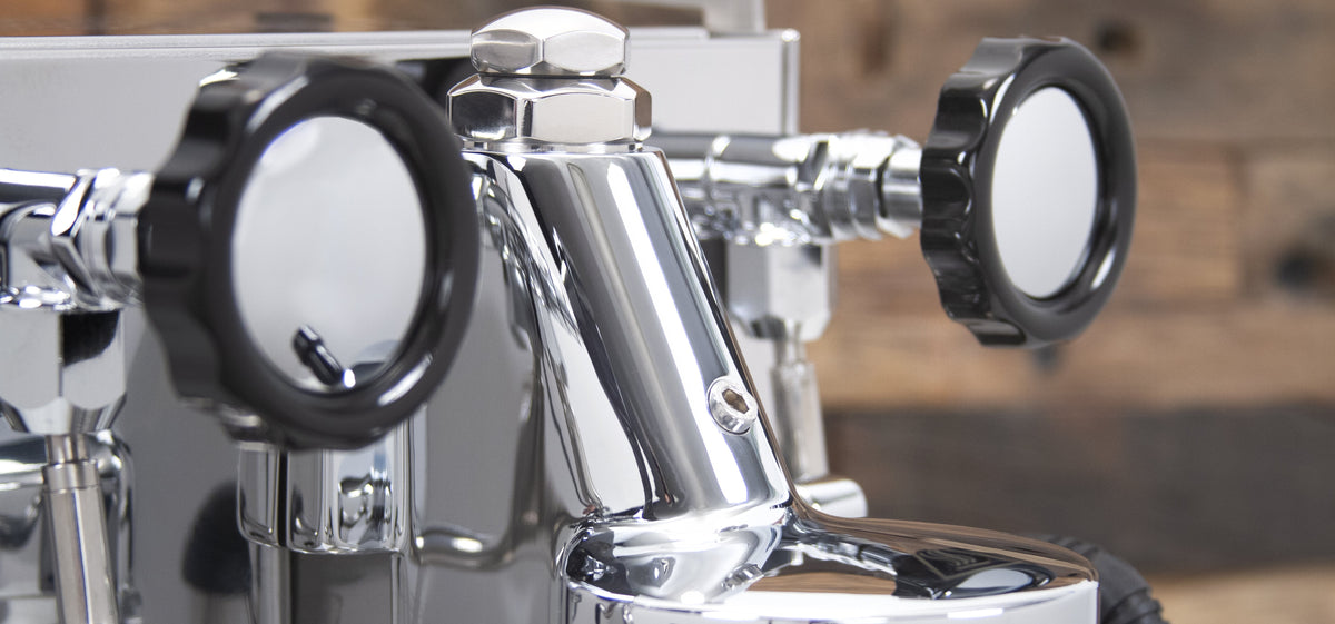 Quick Mill Pathfinder Heat-Exchange Espresso Machine with Gold Panels