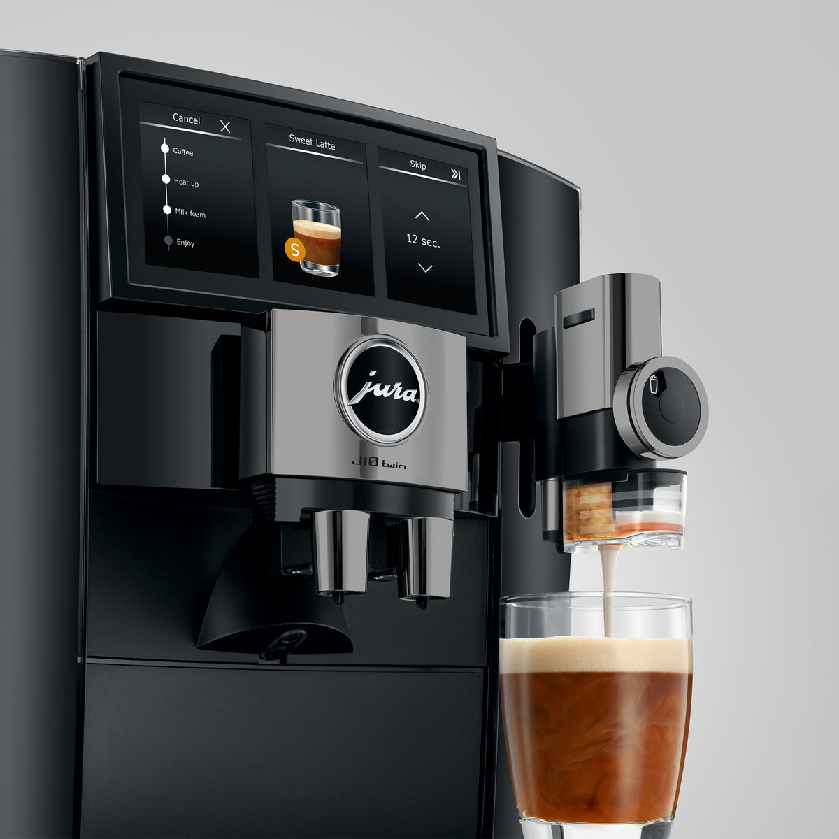 JURA J10 Twin Fully Automatic Espresso Machine with Dual Professional Aroma Grinders