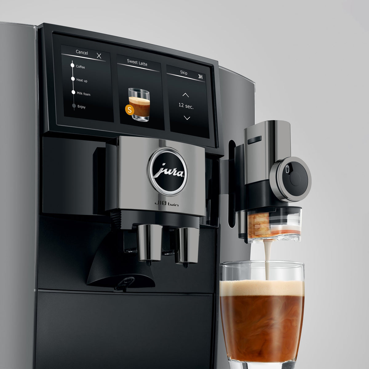 JURA J10 Twin Fully Automatic Espresso Machine with Dual Professional Aroma Grinders