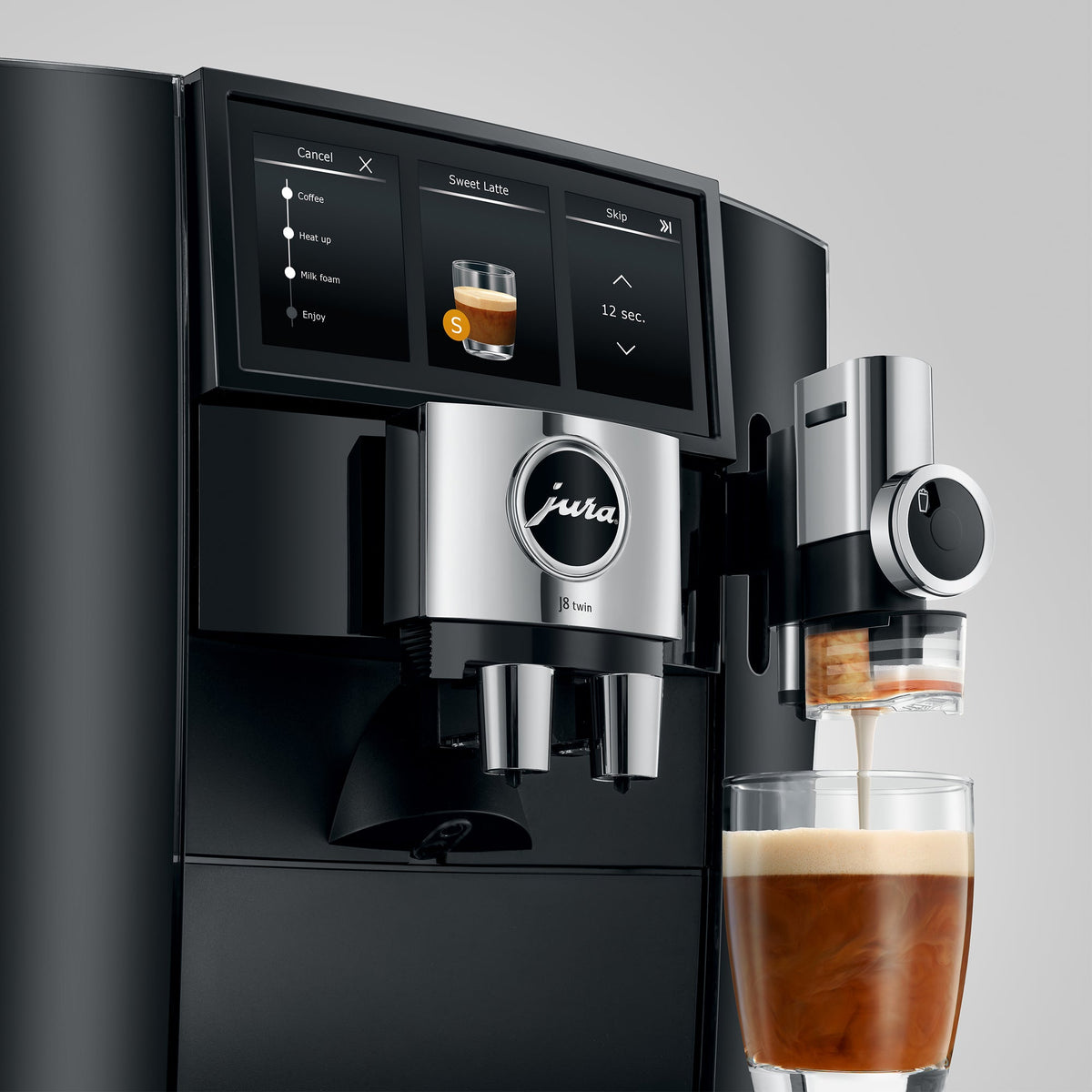 JURA J8 Twin Fully Automatic Espresso Machine with Dual Grinders and 6.7-Inch Display