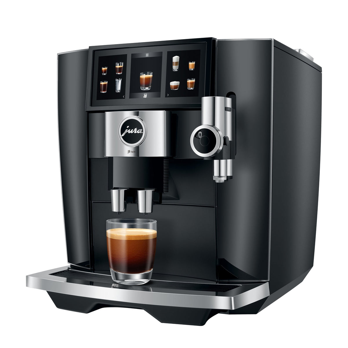JURA J8 Twin Fully Automatic Espresso Machine with Dual Grinders and 6.7-Inch Display