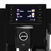 JURA E8 Gen 4 Fully Automatic Espresso Machine with Professional Aroma Grinder 2 and 3.5-Inch Display