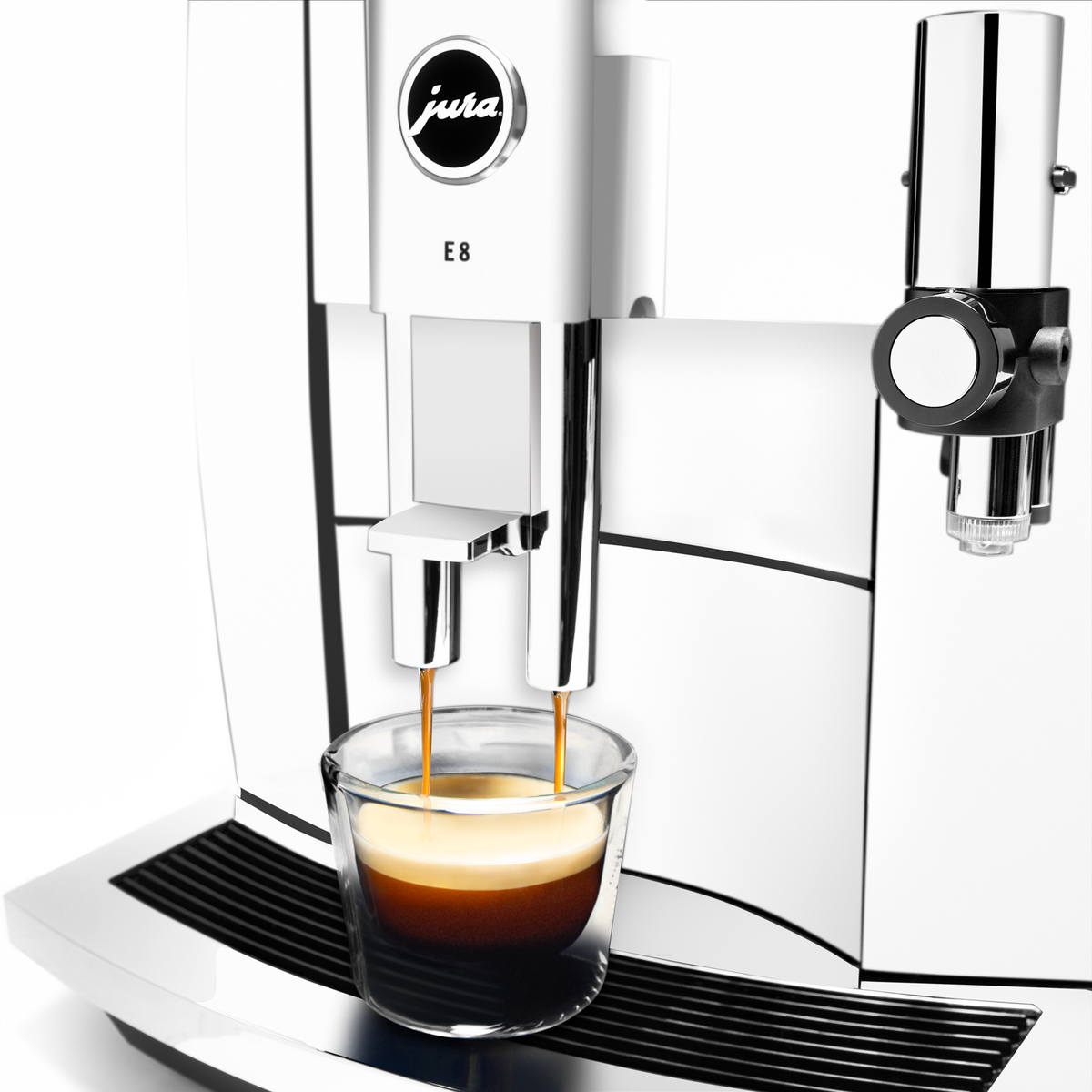 JURA E8 Gen 4 Fully Automatic Espresso Machine with Professional Aroma Grinder 2 and 3.5-Inch Display